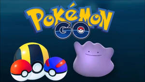 Pokémon GO 標誌，包含精靈球和鬼斯角色。