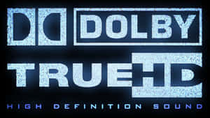 Dolby TrueHD 高清音效標誌，以發光藍色像素呈現。 — Cia標誌 壁紙
