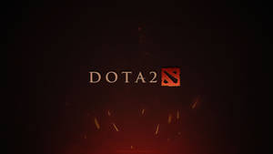 深紅色背景上帶有發光火花的 Dota 2 標誌