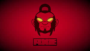 紅色卡通戰士標誌，帶有發光的眼睛和「AXE」文字。