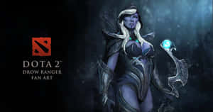 Dota 2 中的黑暗遊俠穿著黑暗奇幻盔甲，手持發光的弓。 — 獨行俠 壁紙