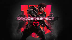 Dr Disrespect 與兩名隊友身穿戰術裝備，配有紅色標誌和文字。