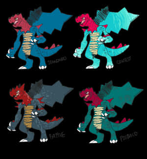 Druddigon 多種變體 藝術作品 — 藝術 壁紙
