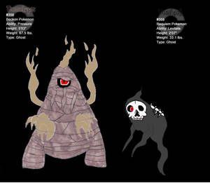 兩隻幽靈寶可夢 Dusclops 和 Duskull，擁有紅色眼睛和骨骼特徵。 — Lil durk GIF 壁紙