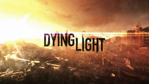 日落時分廢墟城市上的Dying Light遊戲標題，有鳥兒飛翔。