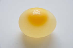 白色表面上半透明黃色蛋黃的特寫。