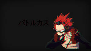 紅髮、眼睛發光的動漫角色在黑暗背景上抓著胸口。 — 黑白動漫 壁紙