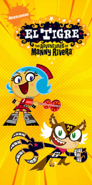 El Tigre 和 Manny Rivera 在漫畫背景中以動態姿勢出現。