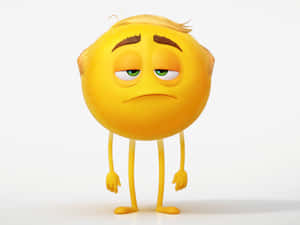 一個黃色卡通表情符號角色，看起來疲倦和悲傷，四肢下垂。 — Meme 表情 壁紙