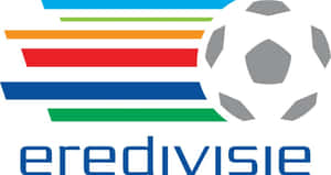 Eredivisie 足球聯賽標誌，帶有彩色條紋和足球。 — 螢幕保護 壁紙