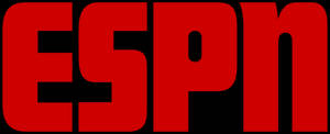 紅色ESPN標誌，黑色背景上帶有黑色字母。