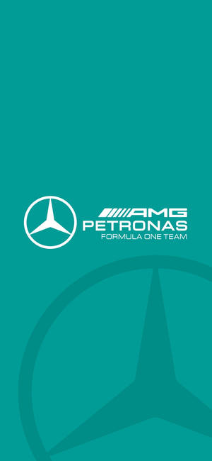 Mercedes AMG Petronas 一級方程式車隊標誌，青色背景 — Samsung S23 壁紙