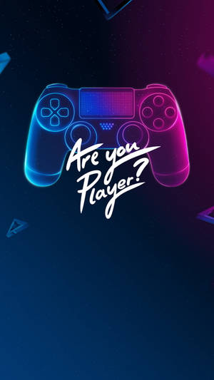 霓虹遊戲控制器，帶有「Are you Player?」文字，背景為星空宇宙。