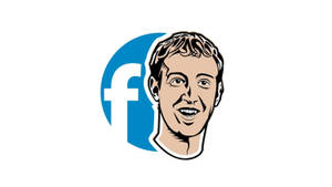 馬克·朱克伯格的插圖肖像（附Facebook標誌） — 凌志標誌 GIF 壁紙