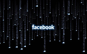 Facebook 標誌在黑色背景上帶有掉落的讚好通知和數字。