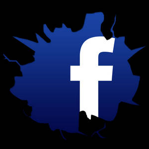 Facebook標誌，黑色背景上有藍色油漆潑濺