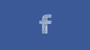 Facebook 標誌由重複文字在藍色背景上形成