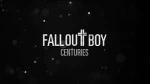 在深色背景上帶有散景燈光的白色文字顯示Fall Out Boy Centuries專輯標題。