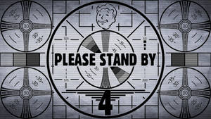 復古Fallout倒數畫面，Vault Boy微笑，顯示數字四。