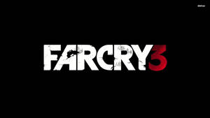 黑色背景上帶有白色和紅色文字的 Far Cry 3 遊戲標誌。