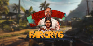 Far Cry 6 遊戲封面，兩個角色身處熱帶環境中。