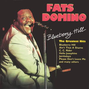 Fats Domino 喺經典專輯封面上面帶微笑，對住咪高峰唱歌。 — 音樂 GIF 壁紙