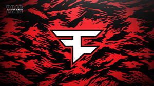 帶有紅色火焰背景的 Faze Clan 遊戲標誌 — 紅色 壁紙