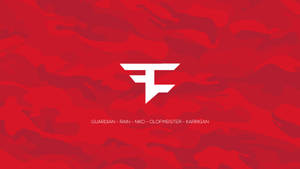 FaZe Clan標誌在紅色迷彩背景上，下方有隊伍名稱 — 紅色 壁紙