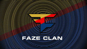 FAZE CLAN遊戲標誌，帶有彩色幾何形狀和黑色背景上的波浪線。 — 黃色 壁紙