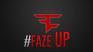 深灰色背景上的紅色FAZE標誌和標籤FAZE UP