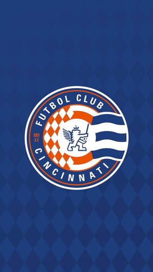 Futbol Club Cincinnati 足球隊標誌在藍色菱形背景上。 — 足球 壁紙