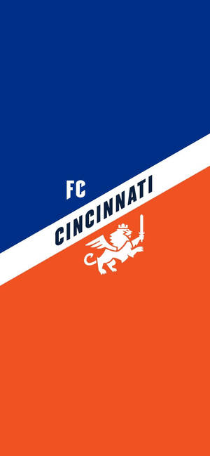 FC Cincinnati足球隊標誌在藍色和橙色背景上 — 足球 壁紙