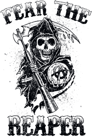 Sons Of Anarchy Fear The Reaper 男裝 V 領 T 恤 - Sons Of Anarchy Logo Svg