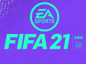 FIFA 21電子遊戲加載畫面，帶有EA Sports標誌。