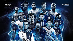 FIFA FIFPRO World 11 前鋒候選人身穿球隊球衣，在星空宇宙背景前。 — 足球 壁紙