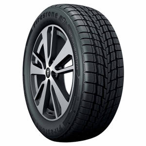 用於車輛的 Firestone WeatherGrip 輪胎安裝在銀色合金輪圈上。