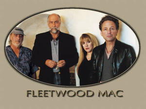 橢圓形框架中的 Fleetwood Mac 樂隊照片，下方有名字。