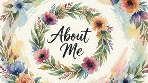 水彩花環配 'About Me' 文字，用於個人檔案