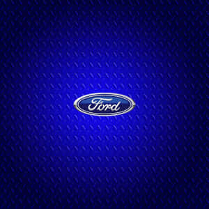 Ford 標誌在藍色鑽石板紋理背景上 — 老福特貨車 壁紙