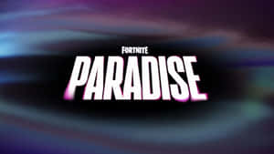 Fortnite Paradise 標誌在宇宙背景上帶有發光文字。 — 型格 Fortnite 壁紙