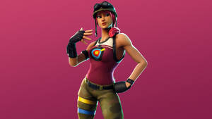 Fortnite角色身穿粉紅色背心同迷彩褲，自信咁擺姿勢。