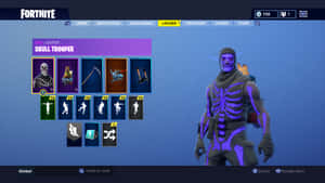 Fortnite角色穿著骷髏兵服裝在儲物櫃選單中