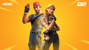 兩個穿著色彩繽紛服裝的 Fortnite 角色自信地擺姿勢。