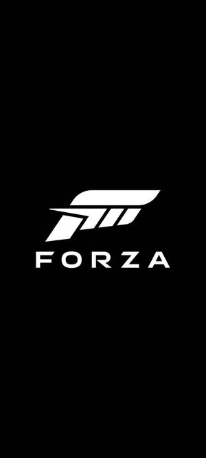 黑色背景上的白色 Forza 標誌