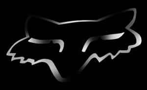 黑色背景上的銀色狐狸頭標誌剪影 — 狐狸 壁紙
