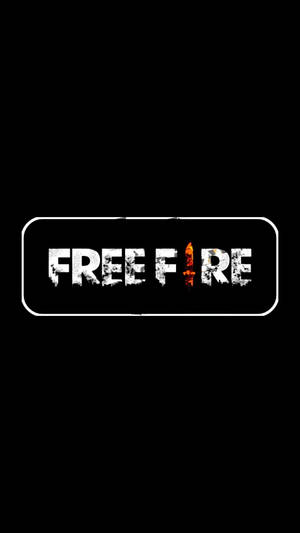 黑色背景上帶有火熱斜線的 Free Fire 遊戲標誌。