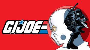 G.I. Joe標誌，忍者士兵和白色頭盔，紅色背景 — 蛇 壁紙