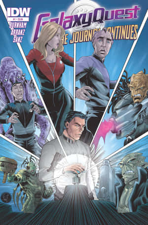 Galaxy Quest 漫畫封面，展示船員與外星人在太空戰鬥。