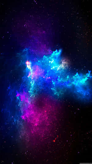 深空中帶有星星的彩色星雲