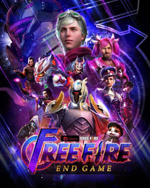 Free Fire End Game 動漫角色穿著未來裝備，背景是發光的宇宙。